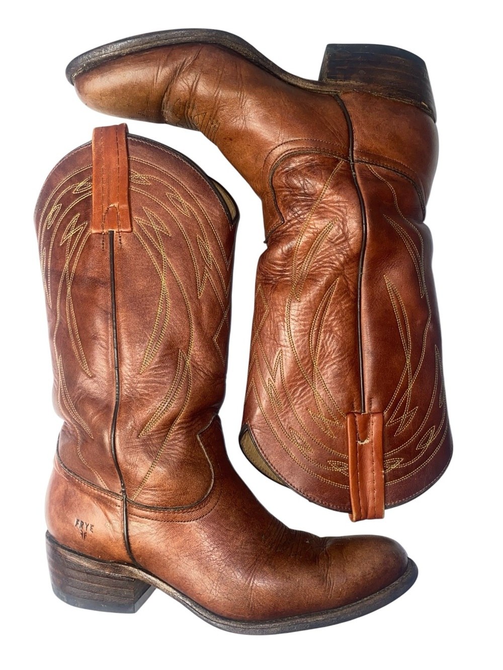 Frye Vintage USA Handcrafted Billy 2320 Brown Leather Men’s Cowboy Western Boots
